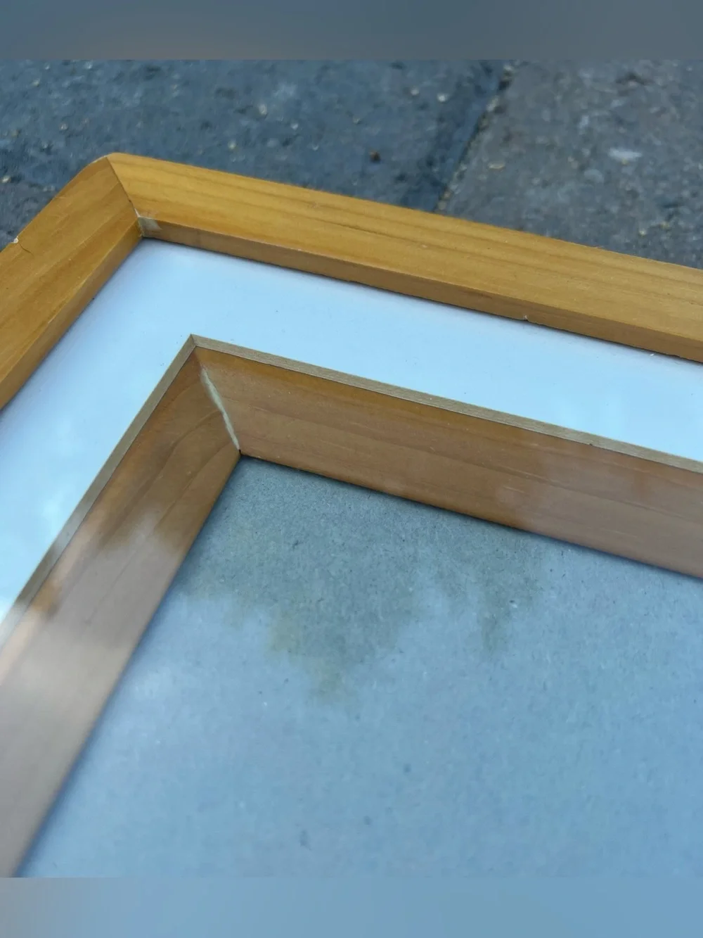 Vintage Maple Wood Picture Frame Double Mat White & Wood Tone MAPLE DEL MAR 8x10